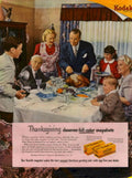 Thanksgiving Family Turkey 1950s Vintage Retro Advert Poster