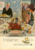 Thanksgiving Turkey Beer 1950s Vintage Retro Advert Poster