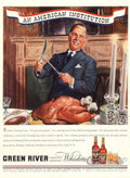 Thanksgiving Turkey Whiskies 1950s Vintage Retro Advert Poster