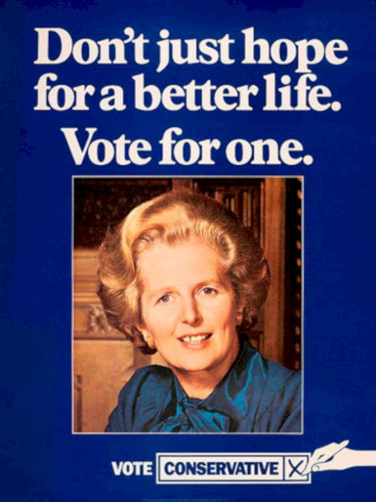 Thatcher Conservative Vote 1970s Vintage Retro Advert