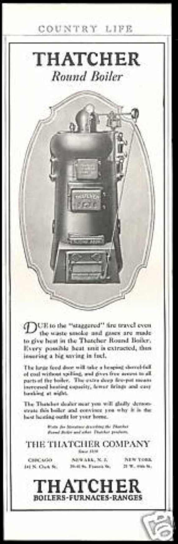 Thatcher Round Boiler Vintage Retro Advert Ads A4 Photo Print