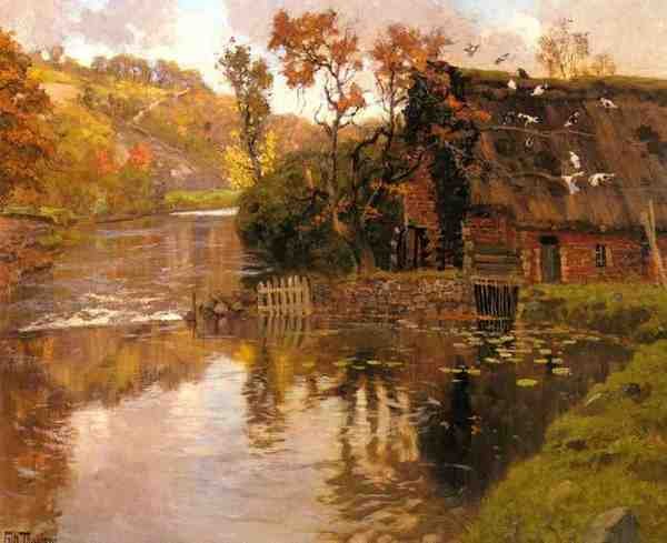 Thaulow Frits Cottage By A Stream 5 A4 Photo Print