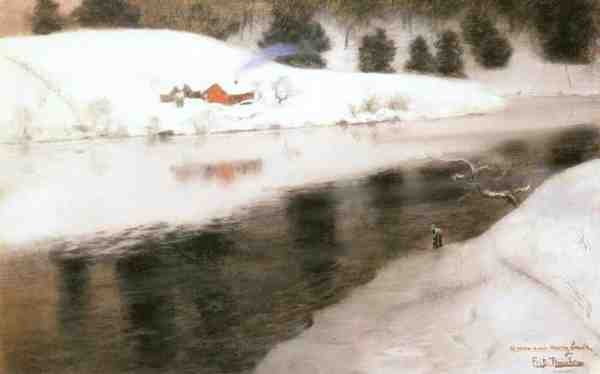 Thaulow Fritz Winter At Simoa River 5 A4 Photo Print