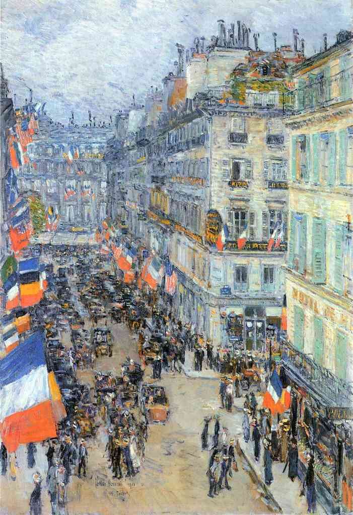 The 14Th July Rue Daunou Hassam Impressionism American A4 Photo Print