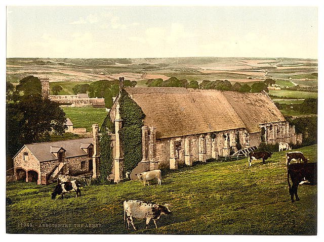 The Abbey Abbotsbury Vintage A4 Photo Print