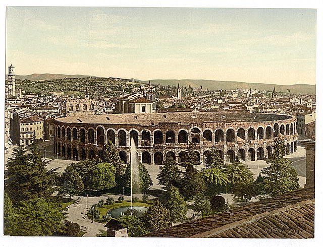 The Arena Verona Vintage A4 Photo Print