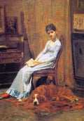 The Artists Wife And His Setter Dog A4 Photo Print