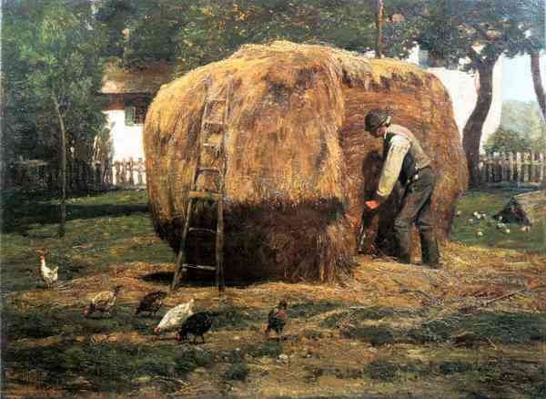 The Barnyard by Hassam Impressionism American A4 Photo Print