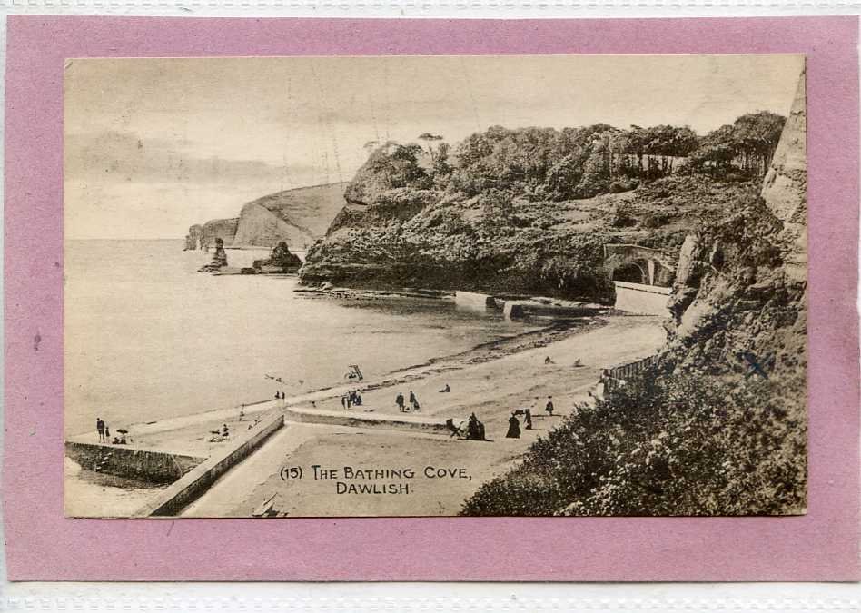 The Bathing Cove Dawlish Devon Dated 1921 Vintage A4 Photo Print