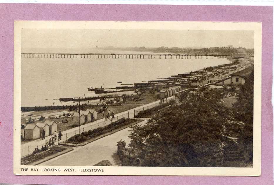 The Bay Looking West Felixstowe Suffolk Dated 1948 Vintage A4 Photo Print