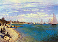 The Beach At Sainte Adresse Monet A4 Photo Print