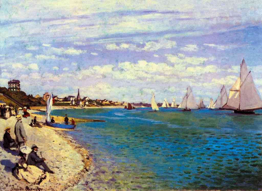 The Beach At Sainte Adresse Monet A4 Photo Print