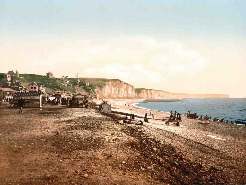 The Beach Fecamp France Vintage A4 Photo Print
