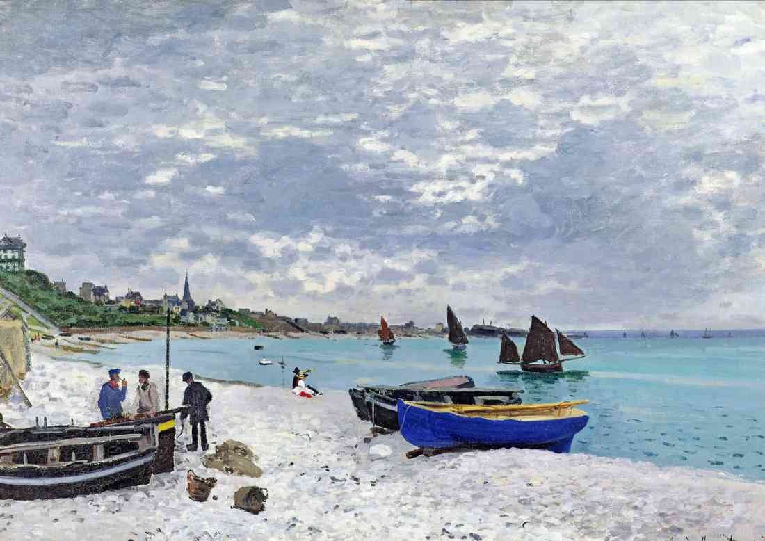 The Beach at Sainte Adresse 2 Monet use A4 Photo Print