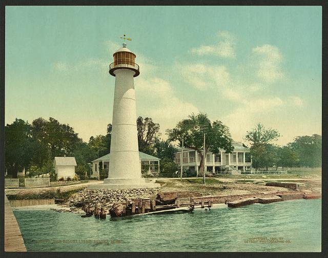 The Biloxi light Biloxi Miss Vintage A4 Photo Print