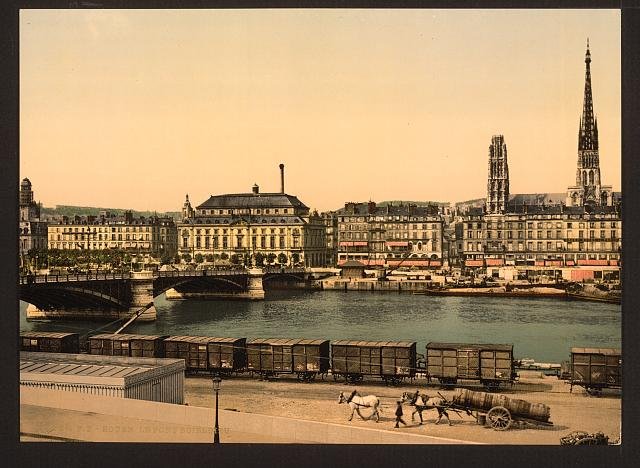 The Boieldieu Bridge Rouen Vintage A4 Photo Print