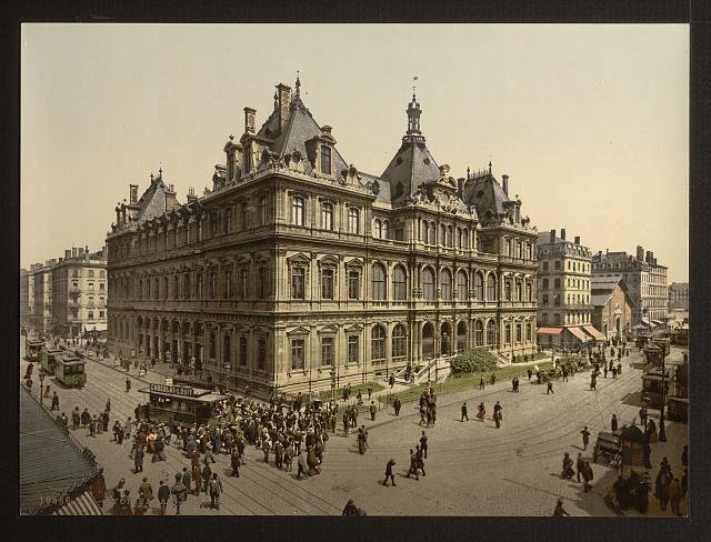 The Bourse Lyons Vintage A4 Photo Print