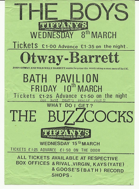 The Boys 1978 Punk Flyer A4 Photo Print