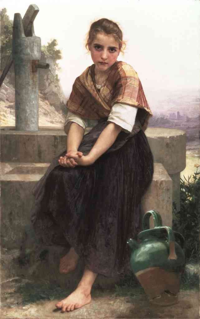The Broken Pitcher Bouguereau A4 Photo Print