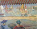 The Cafe On The Terrace At St Ile De Yeu A4 Photo Print