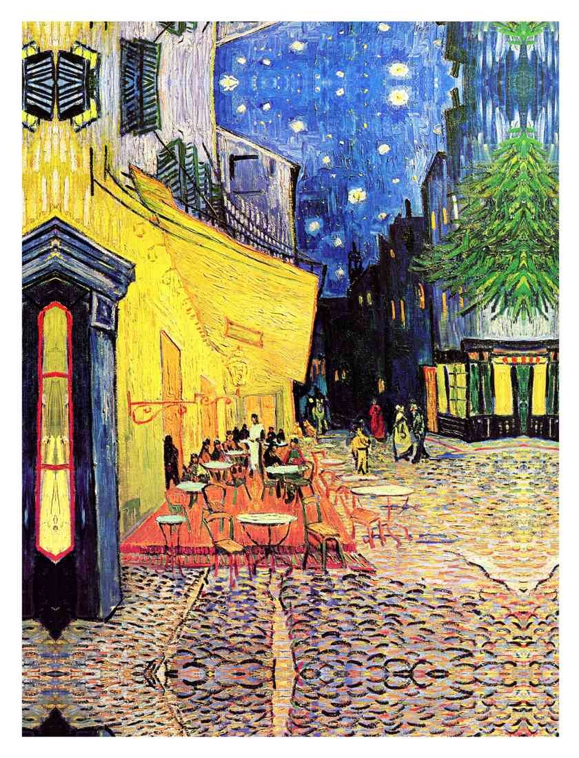 The Cafe Terrace on the Place du Forum Arles at Night Van Gogh Plus light 1520 A4 Photo Print