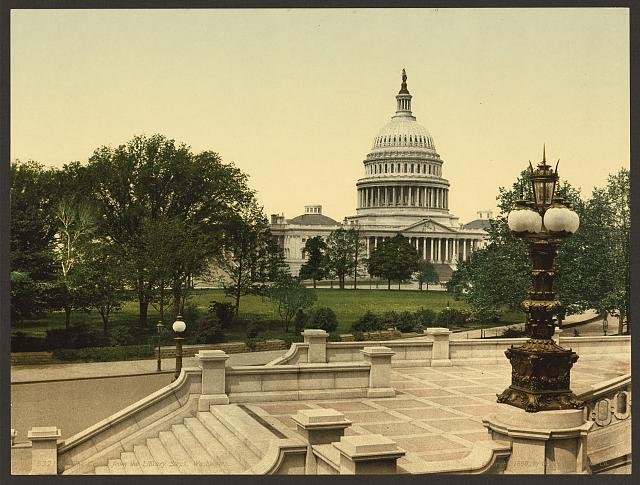 The Capitol from the Library steps Washington Vintage A4 Photo Print
