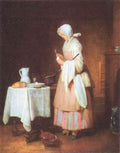 The Caring Maid Jean Chardin A4 Photo Print