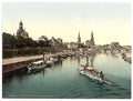 The Carola Bridge Altstadt Dresden Saxony Vintage A4 Photo Print