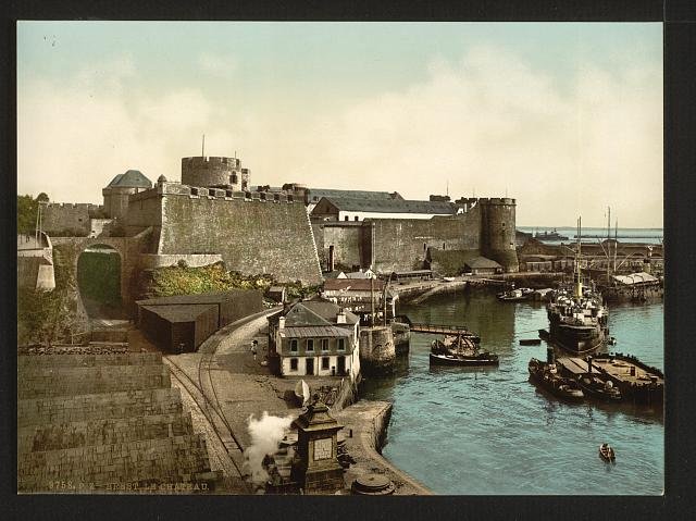 The Castle from swing bridge Brest Vintage A4 Photo Print