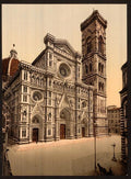 The Cathedral and campanile Florence Vintage A4 Photo Print