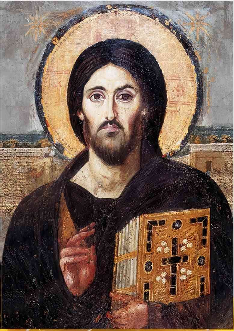 The Christ Pantocrator of St Catherines Monastery at Sinai 20236 A4 Photo Print