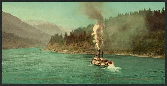 The Columbia below the Cascades Vintage A4 Photo Print