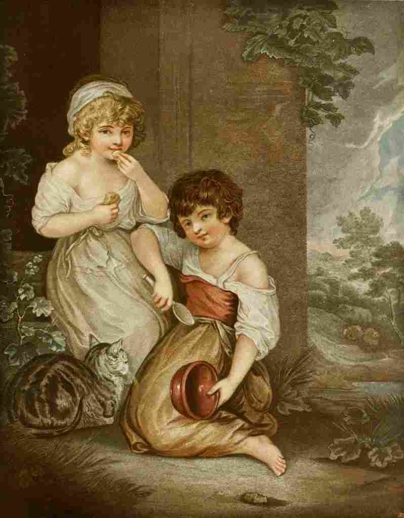 The Connoisseur 6 1903 Children with cat A4 Photo Print
