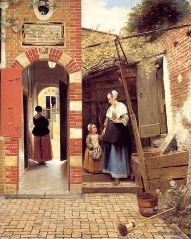The Courtyard Of House In Delft A4 Photo Print