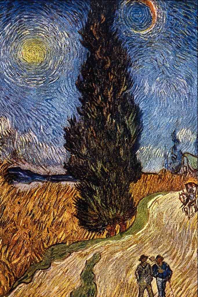 The Cypress Road Van Gogh Impressionism A4 Photo Print