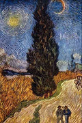 The Cypress Road by Van Gogh Impressionism A4 Photo Print