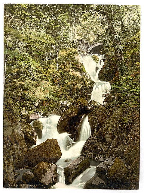 The Falls Arthog Falls Vintage A4 Photo Print