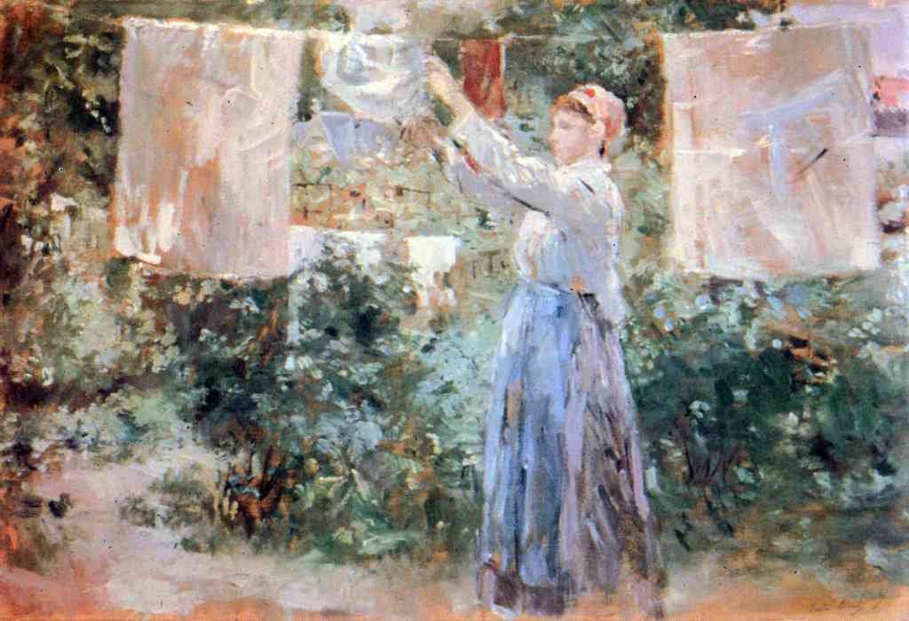 The Farmer Hanging Laundry Morisot A4 Photo Print