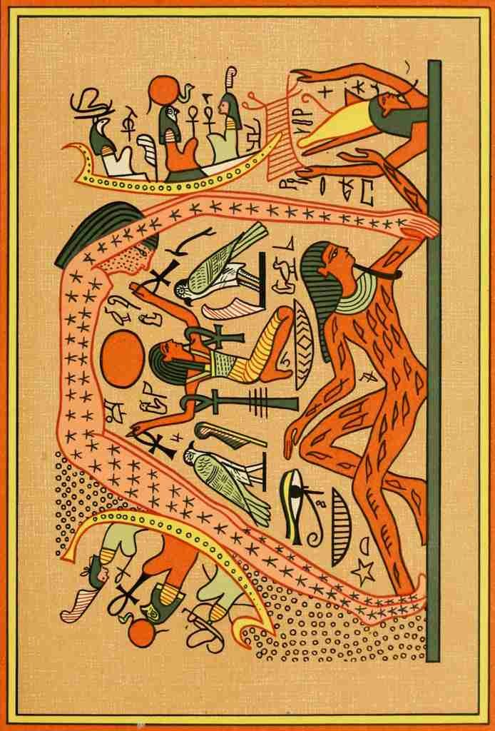 The Gods of the Egyptians 1904 The god Seb supporting nut on Heaven A4 Photo Print