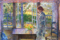 The Goldfish Window by Hassam Impressionism American A4 Photo Print