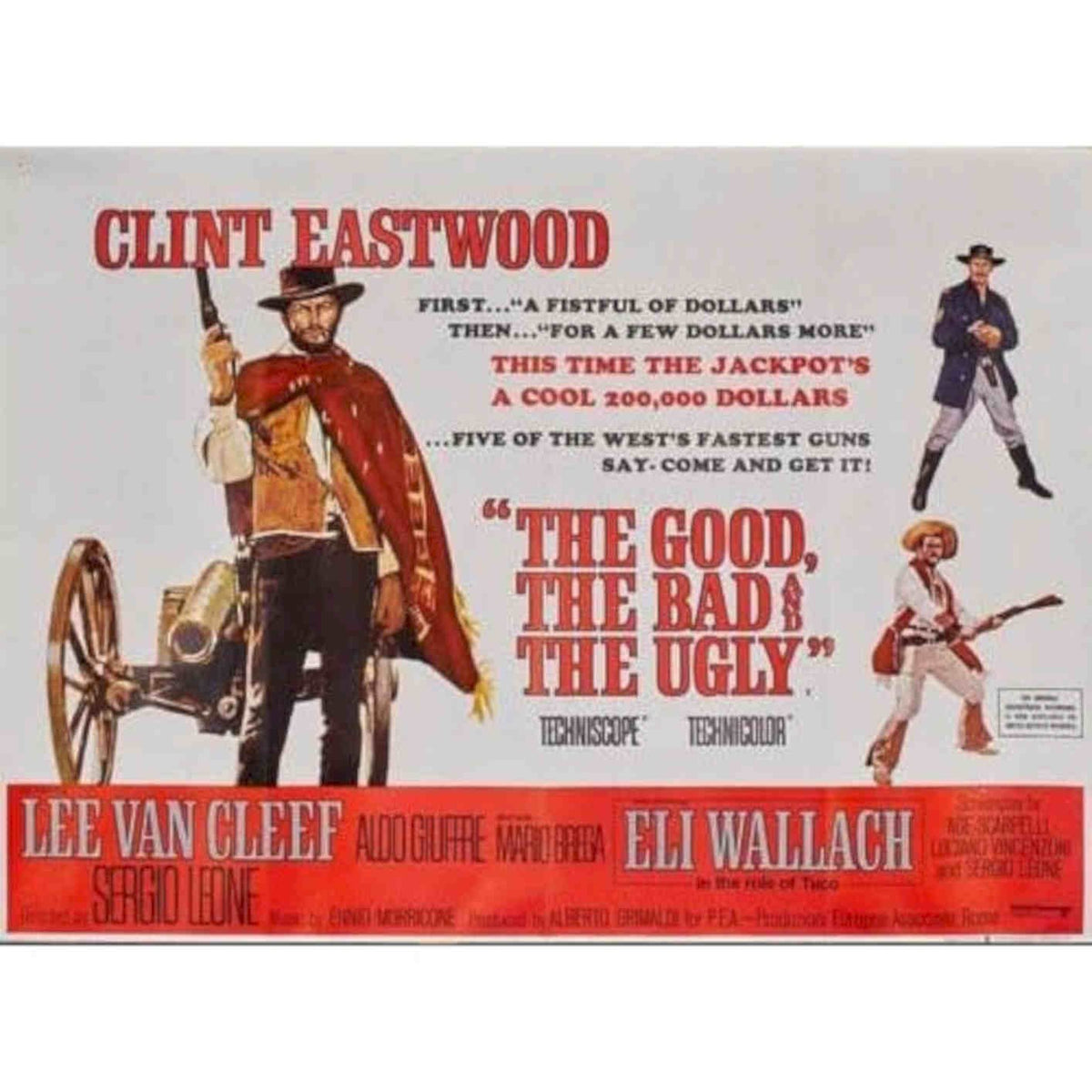 The Good Bad And Ugly Movie Artw Vintage Retro Advert Poster A4 Photo Print
