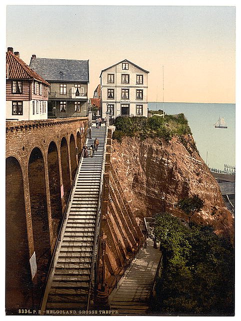 The Grand Staircase Helgoland Vintage A4 Photo Print