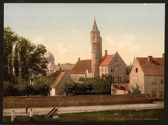 The Guild of St Sebastian Bruges Vintage A4 Photo Print
