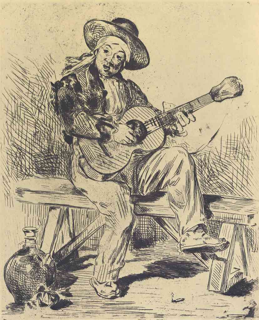 The Guitar Player Manet A4 Photo Print