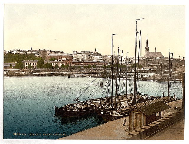 The Harbor Stettin Vintage A4 Photo Print