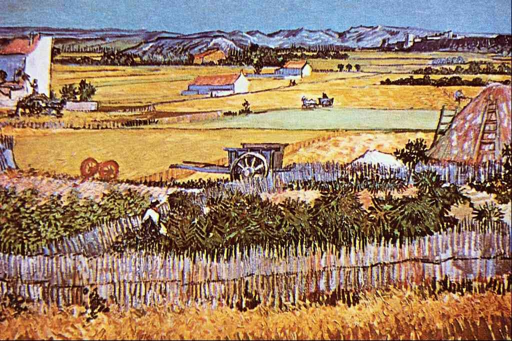 The Harvest Van Gogh Impressionism A4 Photo Print