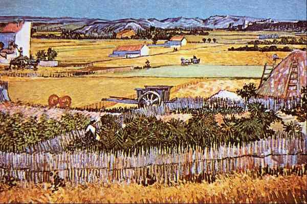 The Harvest by Van Gogh Impressionism A4 Photo Print