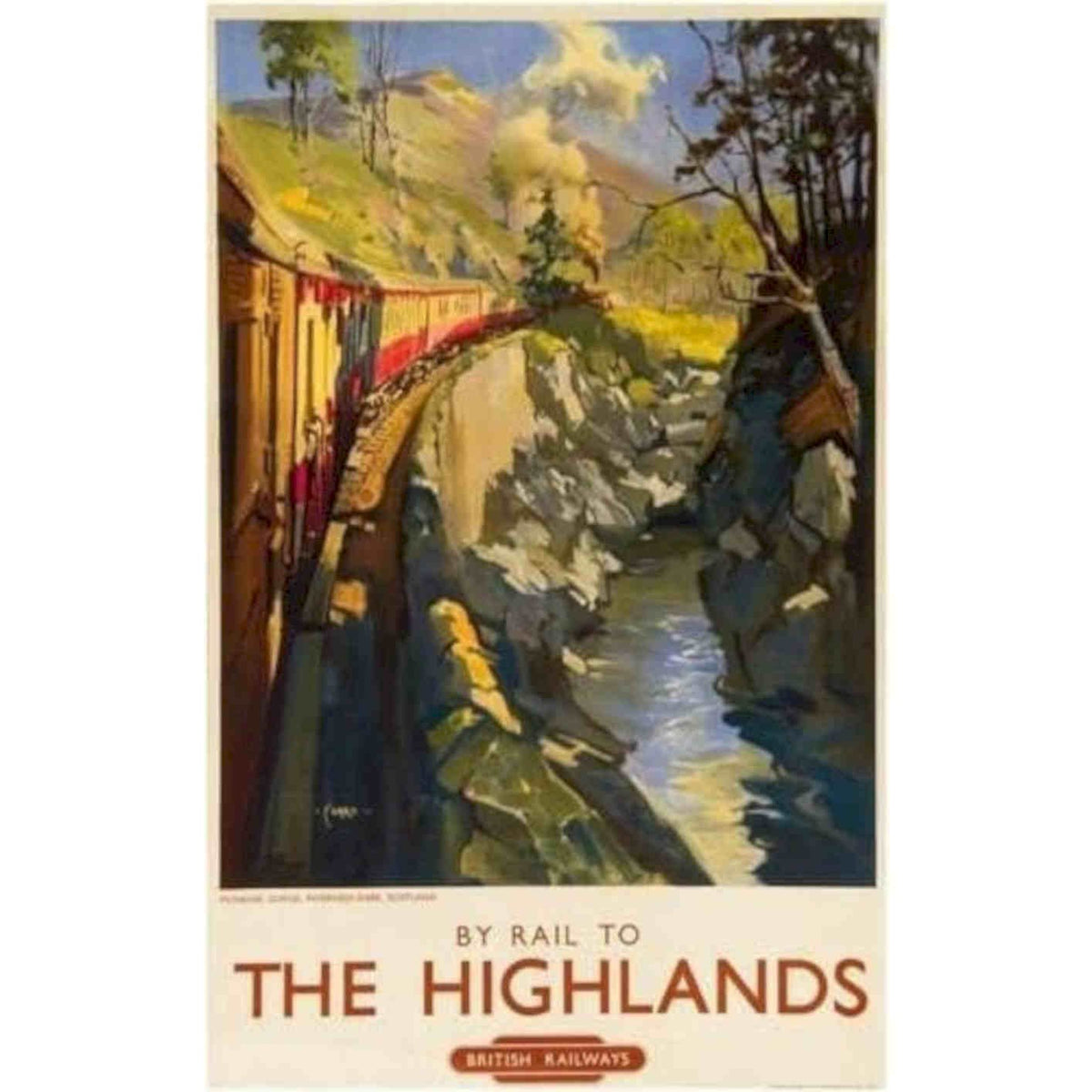 The Highlands British Rail Railway Vintage Retro Advert Poster A4 Photo Print