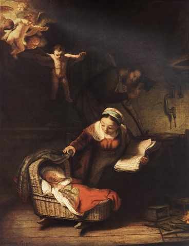 The Holy Family With Angels Wg A4 Photo Print