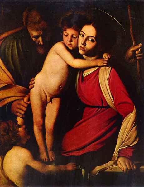 The Holy Family with John the Baptist by Caravaggio A4 Photo Print